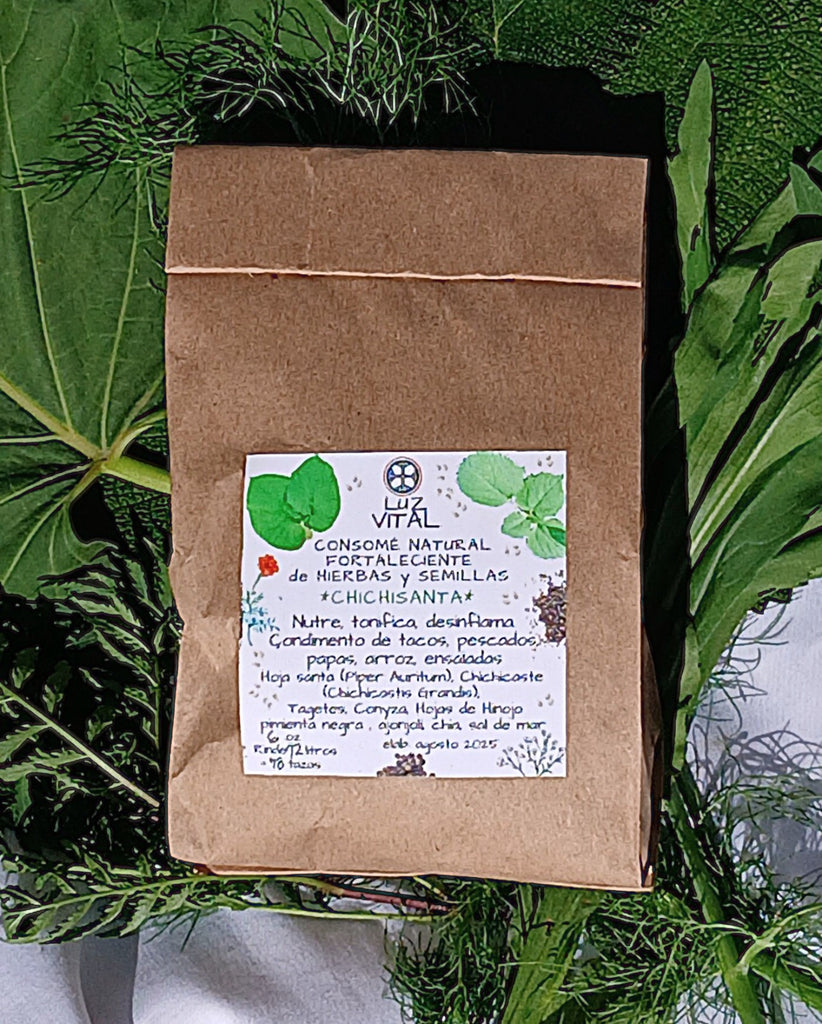 Organic artisanal hand made soup mix CHICHISANTA. Desinflama, nutre, provee minerales y Vitaminas.