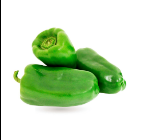 Organic Green Bell Pepper (Chile Pimiento verde). Sustainable, regenerative cultivation. Supports immune function and cardiovascular health.