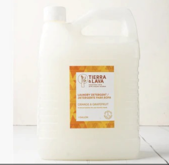 all natural sustainable orange grapefruit laundry detergent. Regenerative, essential oils for clean wellness.