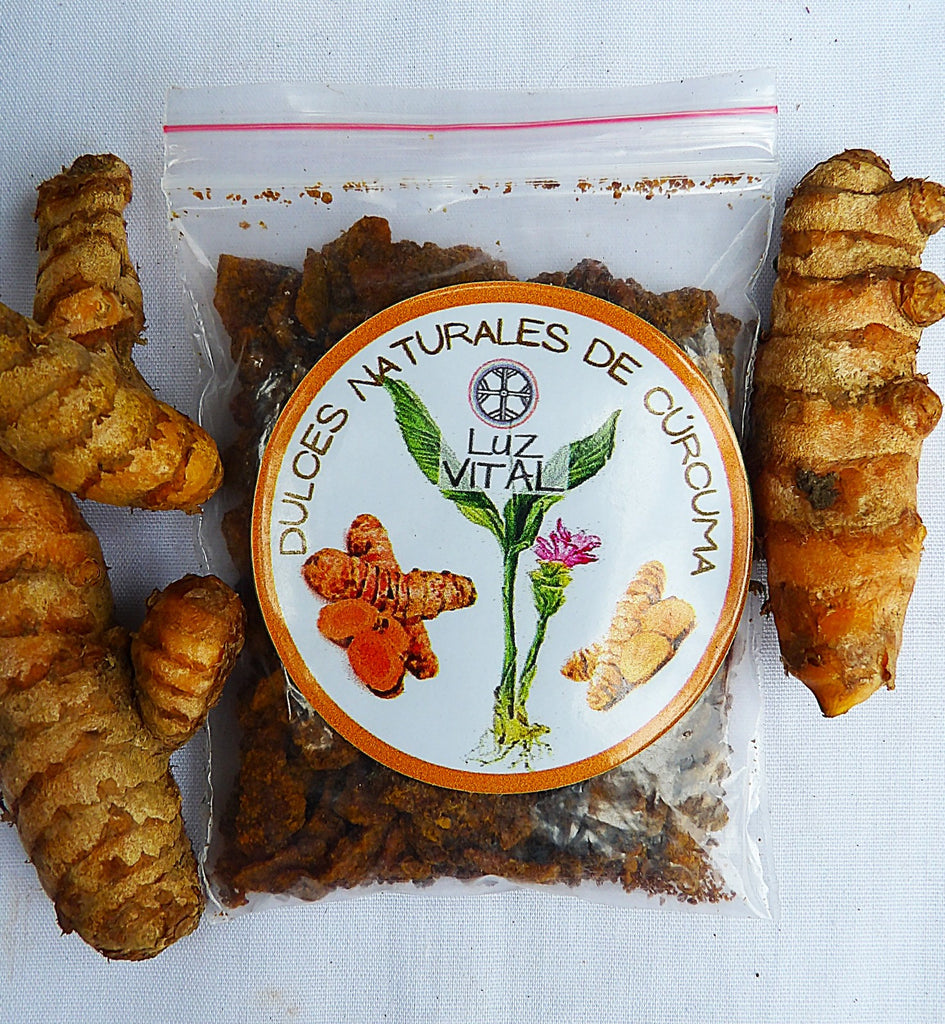 Organic artesanal natural candy de Cúrcuma. Desinflamante, antioxidante, mejora la digestión, sube las defensas.