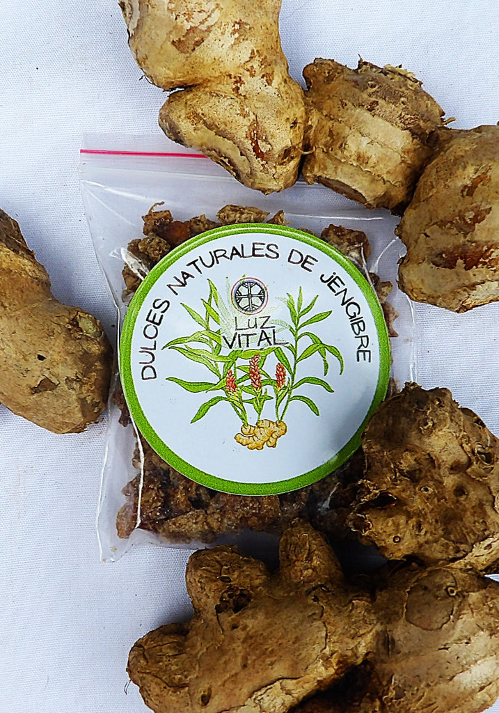 Organic artesanal natural candy, Jengibre. Mejora la digestión, sube las defensas, alivia afecciones respiratorias.
