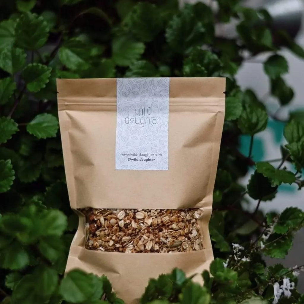 Artisanal all natural sustainable gluten-free granola. High fiber, supports digestion, heart and brain wellness.