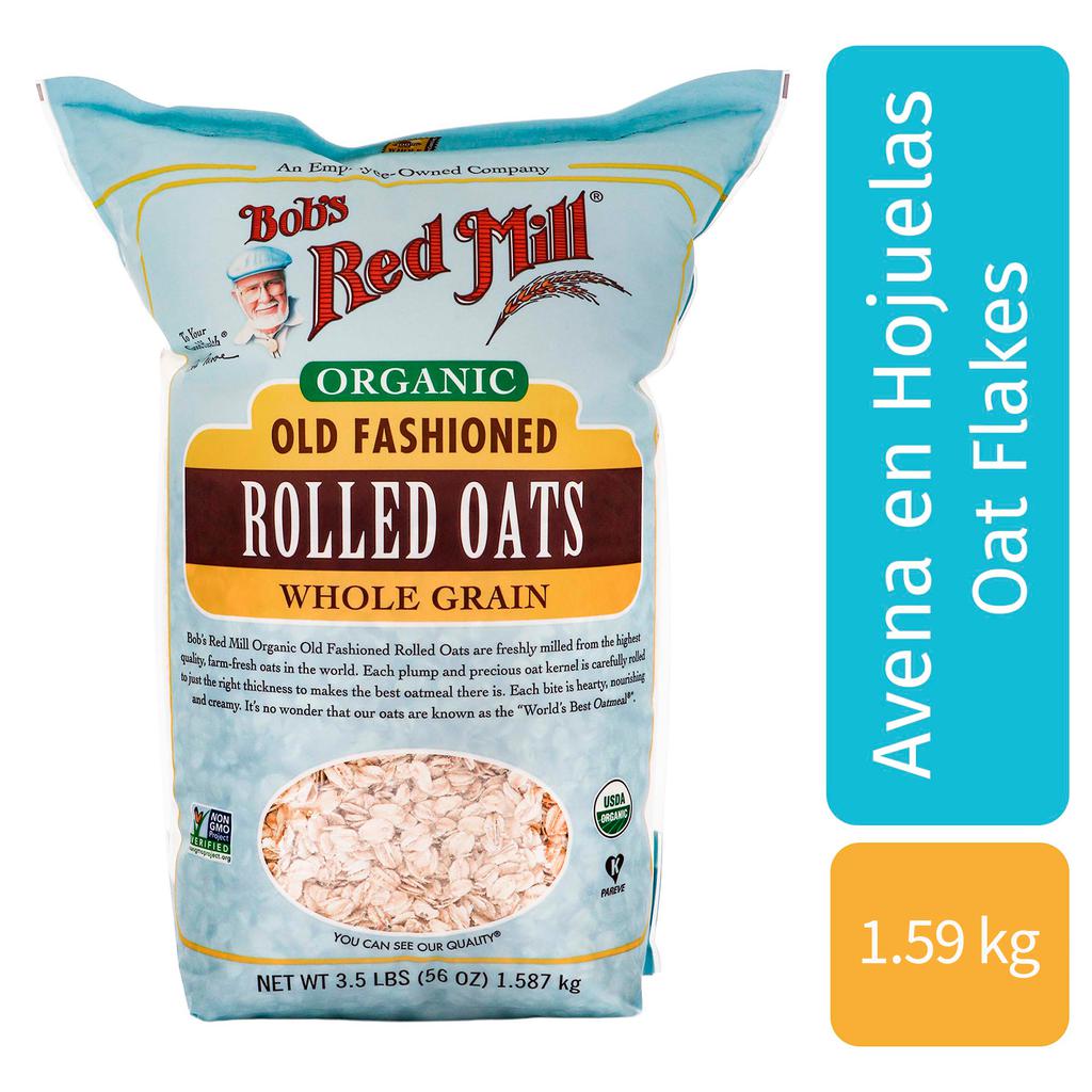 Bag of Organic Rolled Oats (1.59kg). Essential nutrients, high fiber for heart and metabolic wellness.