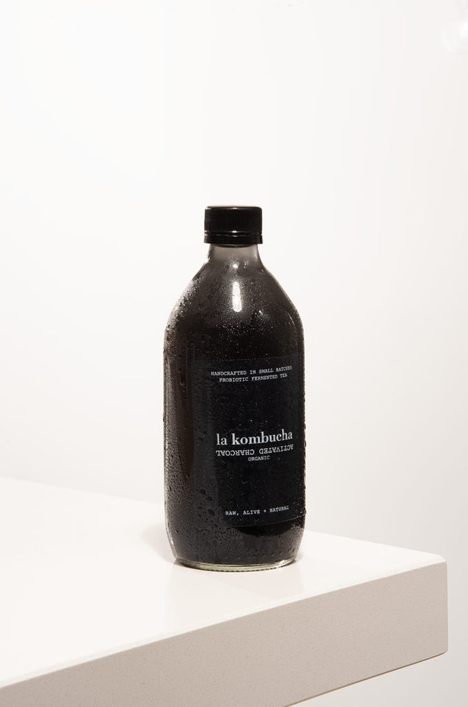 Organic sustainable kombucha with activated carbon. Regenerative, probiotic, supports detox and immune wellness.
