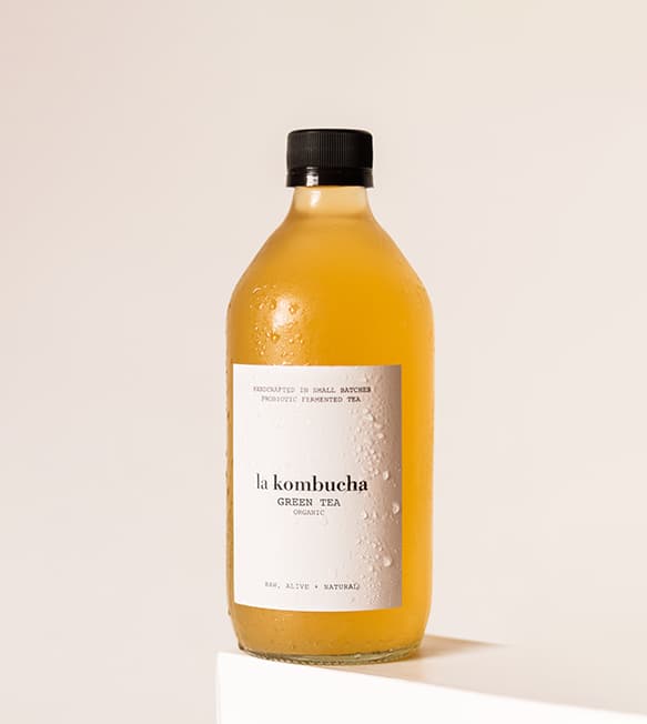 Organic sustainable green tea kombucha. Regenerative, probiotic, supports detox and immune wellness.