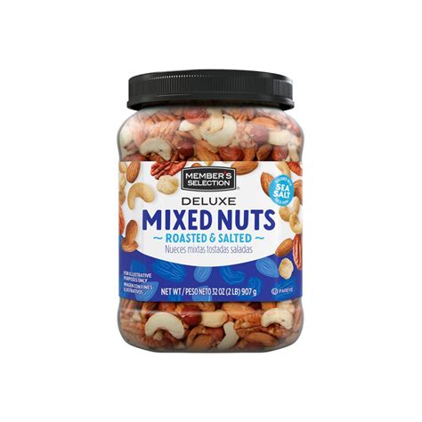 Deluxe mixed nuts healthy snack, lightly roasted & salted with sea salt: Cashews, Pecans, Hazelnuts, Almonds.