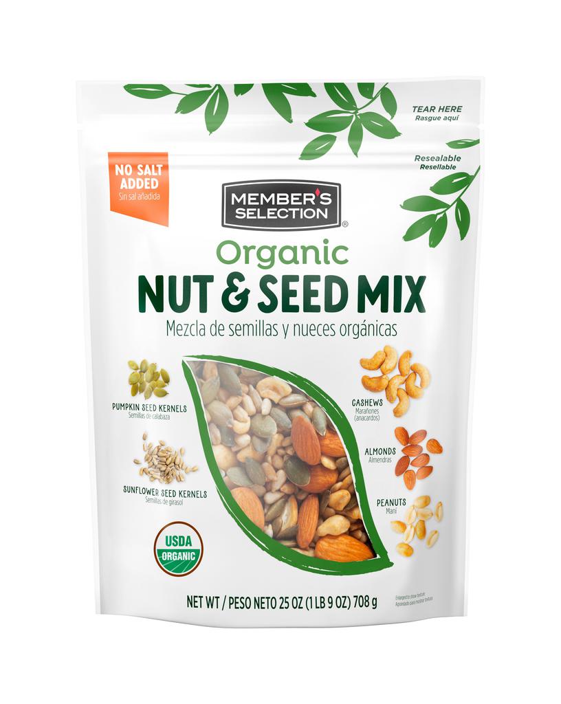 Organic nut and seed mix healthy snack, unsalted: Cashews, Almonds, Peanuts, Pumpkin & Sunflower Seeds for wellness.