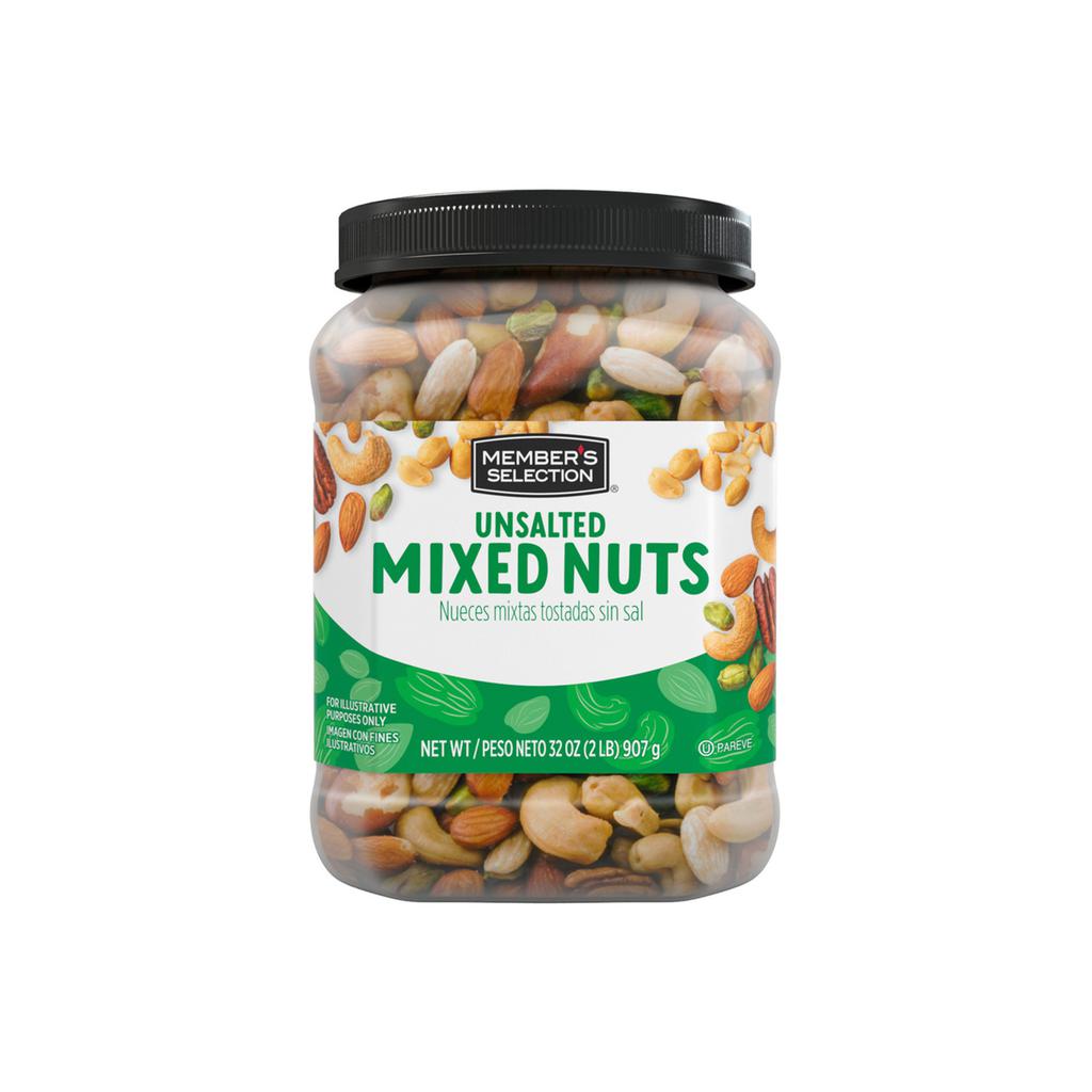 Unsalted mixed nuts healthy snack, lightly roasted: Cashews, Peanuts, Almonds, Pecans, Pistachios for wellness.