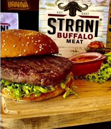Organic buffalo burger patties. Sustainable and regenerative meat, high in protein for heart health and muscle maintenance.