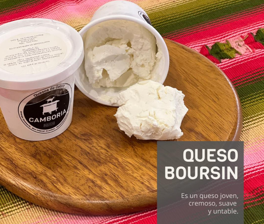 Pastured goat cheese (queso de cabra) Cremoso by Camboria. Sustainable and regenerative dairy sourcing.