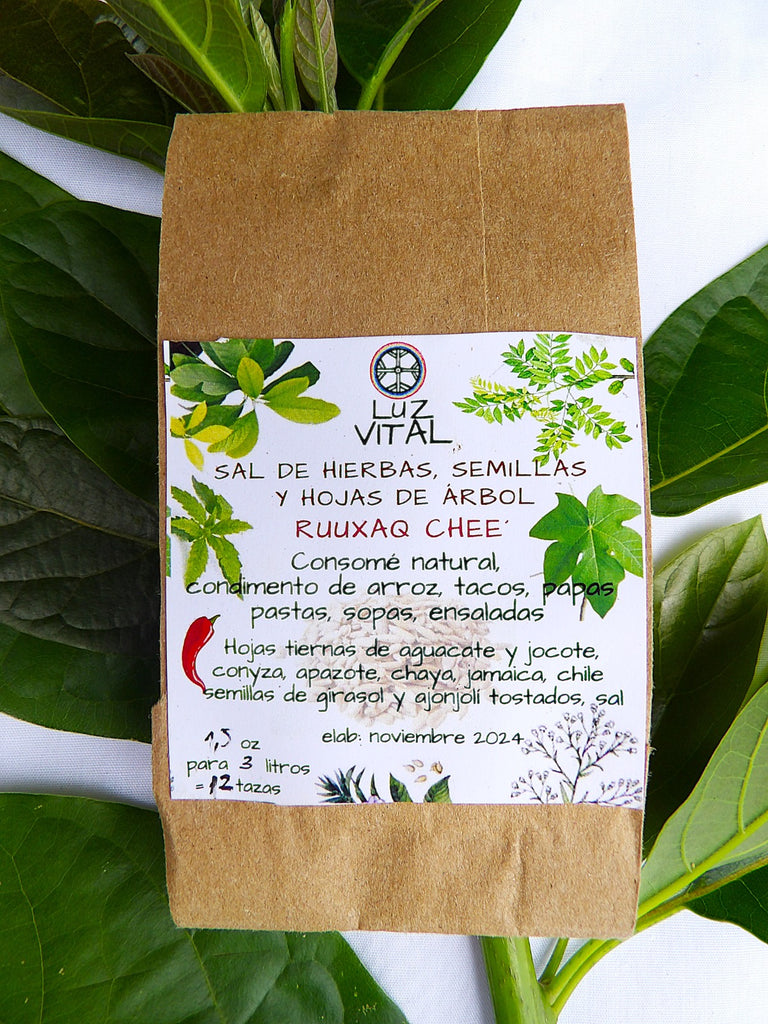 Organic artisanal hand made soup mix RUUXAK' CHE'. Digestivo, sedante suave, antiácido, ayuda a quemar grasas.