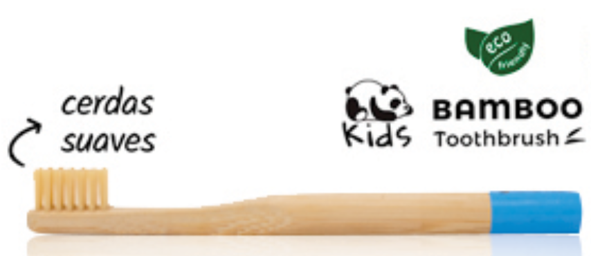 Bamboo toothbrush for children with soft bristles. Sustainable and regenerative dental care for kids.