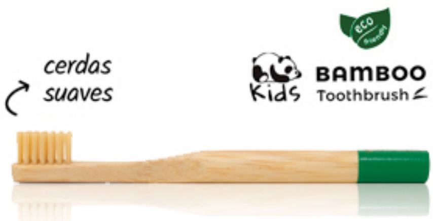 Bamboo toothbrush for children with soft bristles. Sustainable and regenerative dental care for kids.