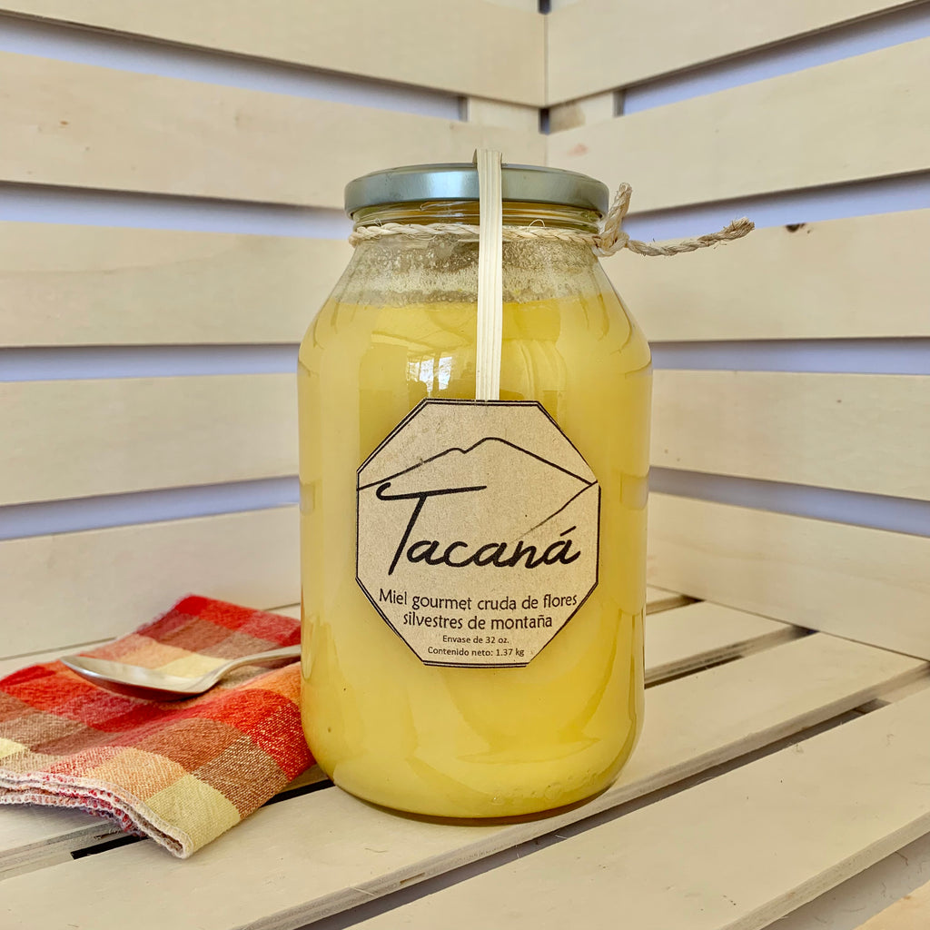 Raw sustainable Tacaná wildflower honey. Regenerative, unprocessed, anti-oxidant, supports immune wellness.